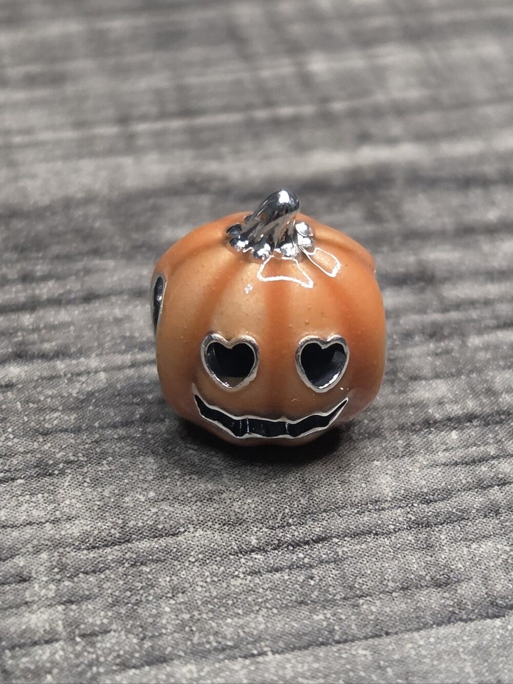 Authentic Pandora Glow-in-the-dark Spooky Pumpkin CharmSterling silver